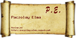Paczolay Elma névjegykártya